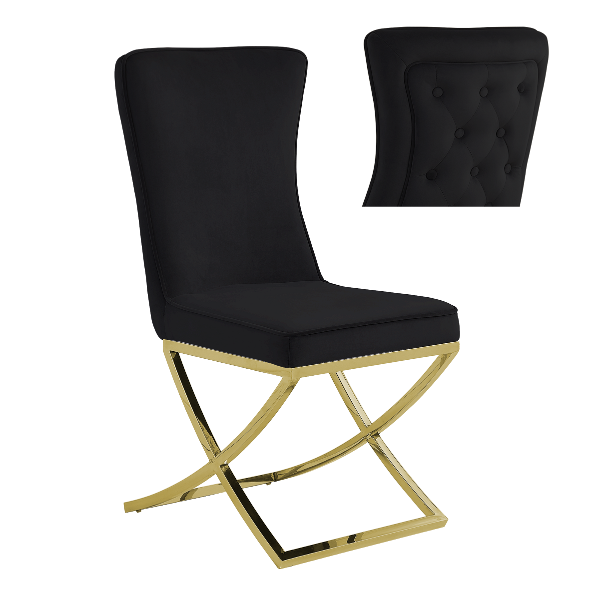 Black dining discount chair gold legs