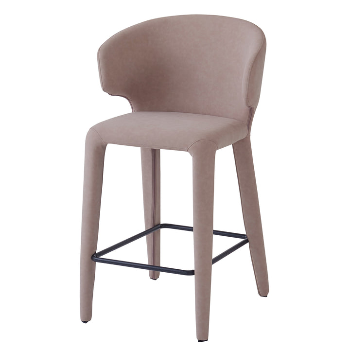 Romano Bar Stool Mushroom Leather Look