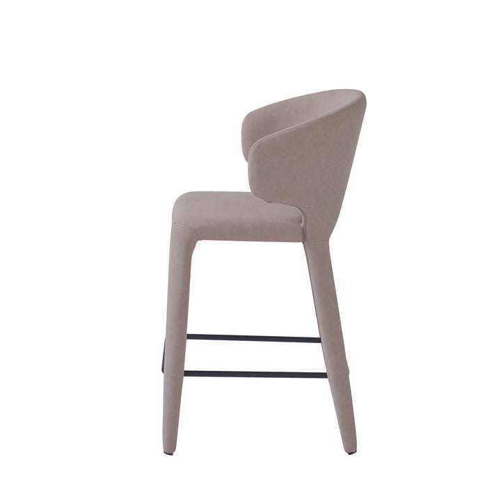 Romano Bar Stool Mushroom Leather Look