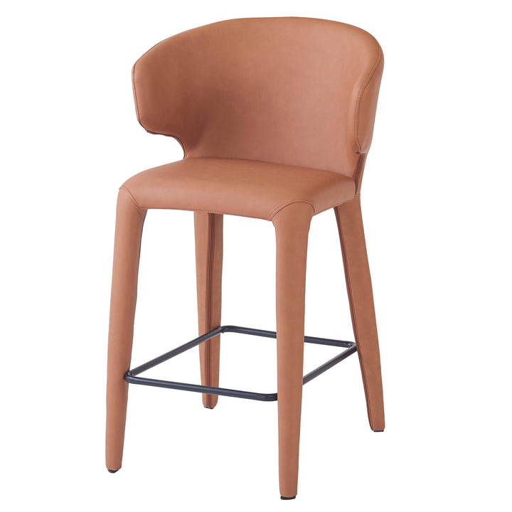 Romano Bar Stool Tan Leather Look