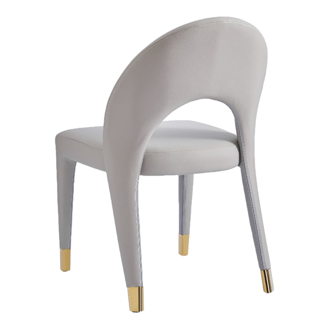 Darcy Dining Chair Light Grey/Beige Leather Look