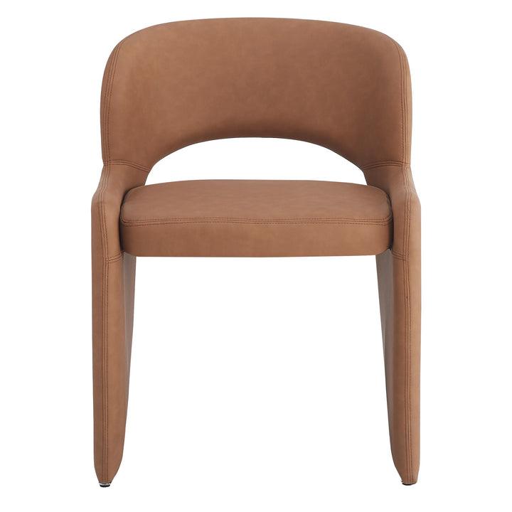 Amelia Dining Chair Tan Leather Look