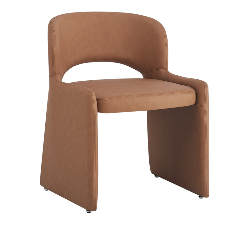 Amelia Dining Chair Tan Leather Look