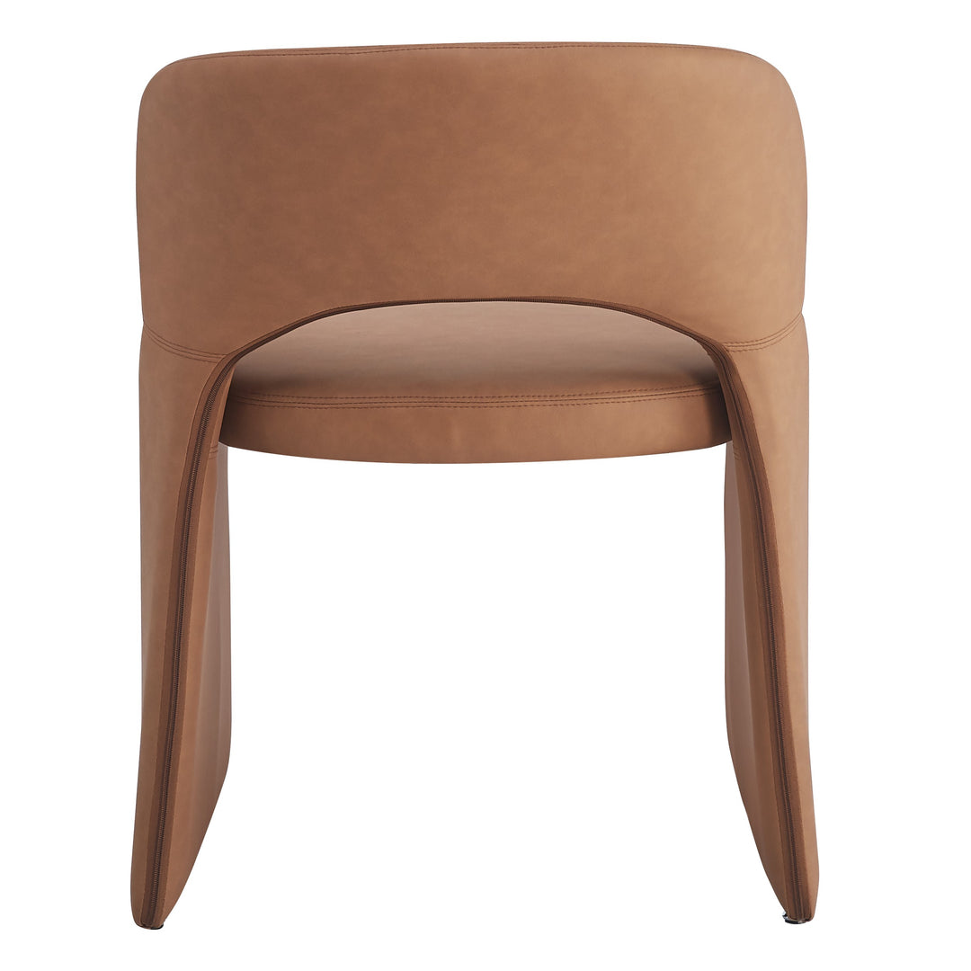 Amelia Dining Chair Tan Leather Look