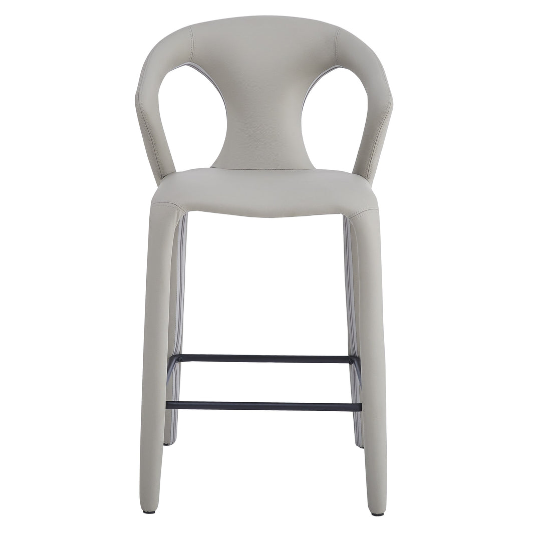 Profile Bar Stool Light Grey/Beige Leather Look