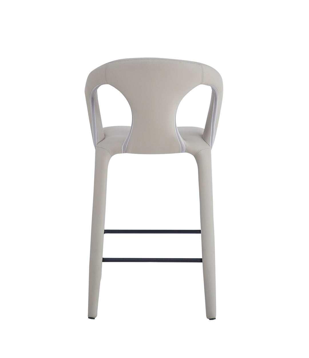 Profile Bar Stool Light Grey/Beige Leather Look