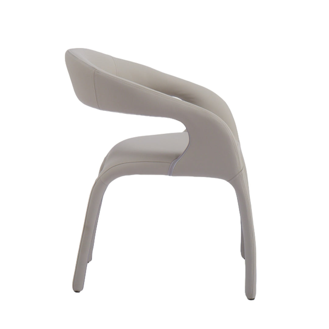 Lorenzo Dining Chair Light Grey/Beige Leather Look