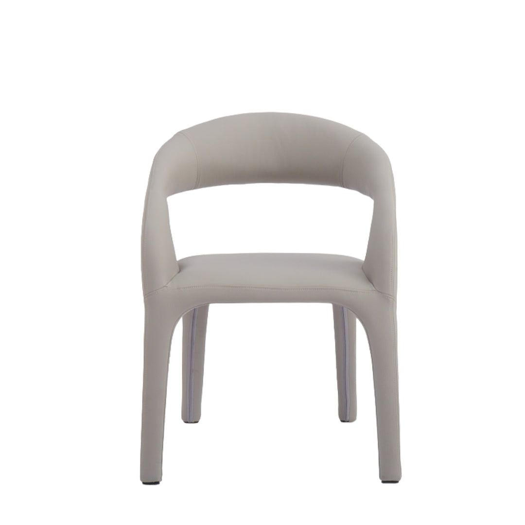 Lorenzo Dining Chair Light Grey/Beige Leather Look