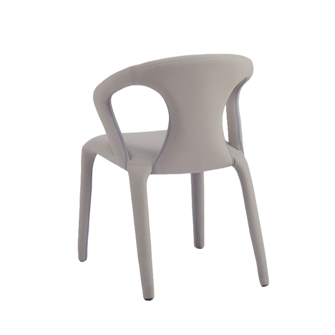 Profile Dining Chair Light Grey/Beige Leather Look