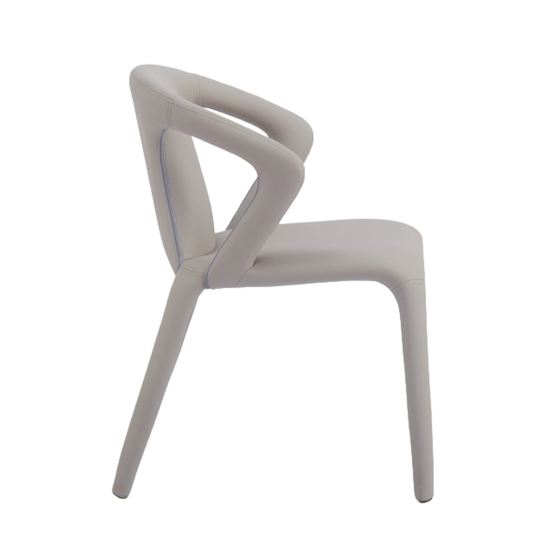 Profile Dining Chair Light Grey/Beige Leather Look