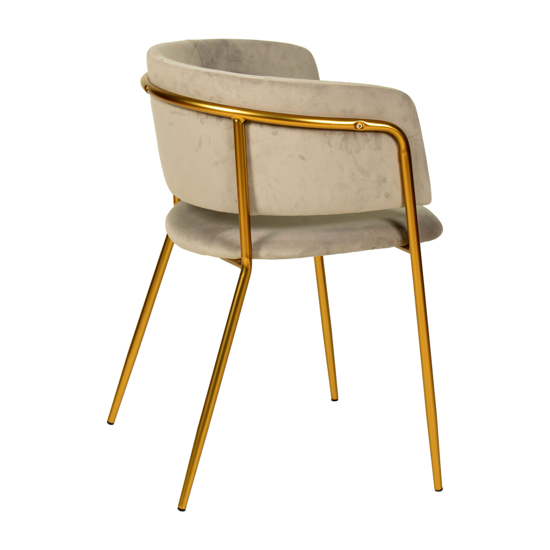 Nell Dining Chair Grey Velvet - Gold Frame - Future Classics Furniture