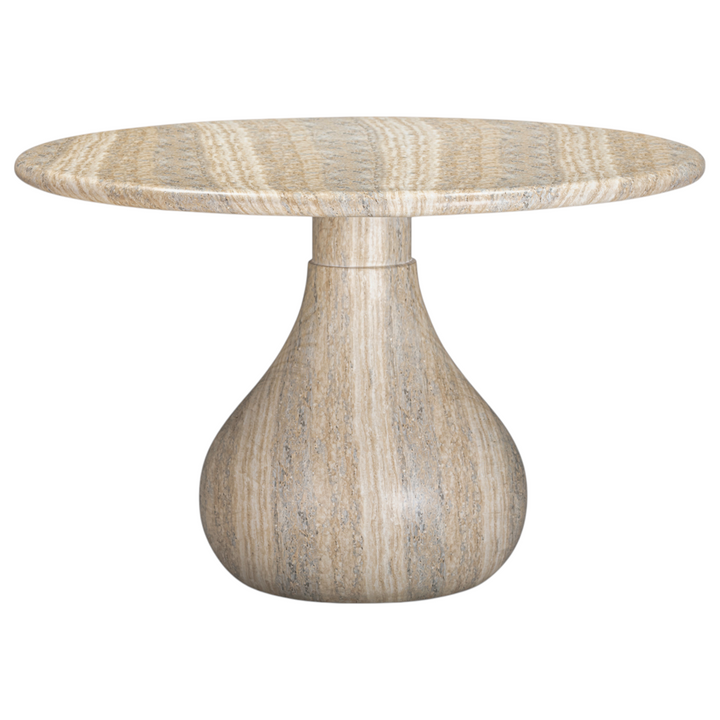 Aqua Round Dining Table Travertine Finish - 1.2m