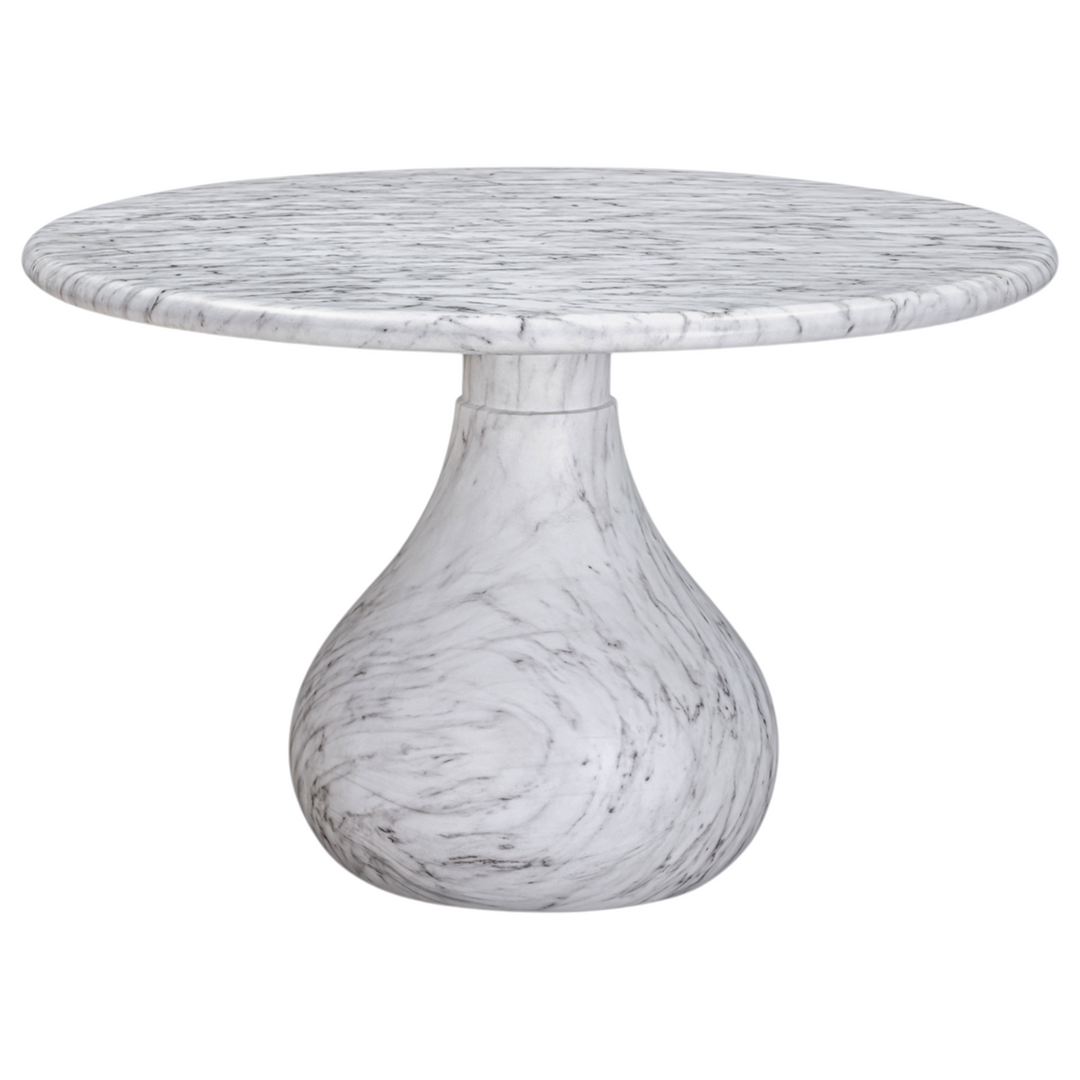 Aqua Round Dining Table Marble Finish - 1.2m