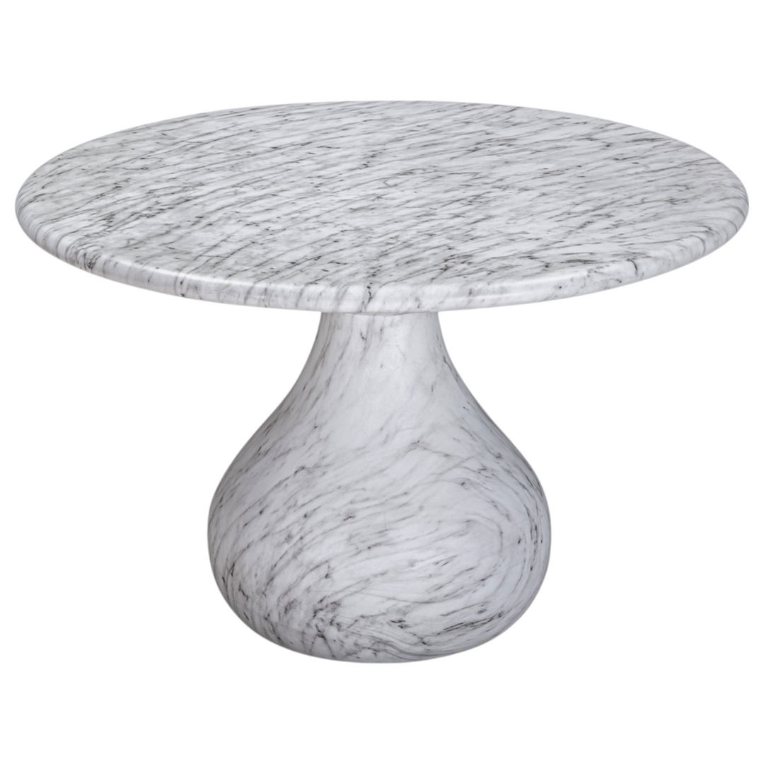 Aqua Round Dining Table Marble Finish - 1.2m