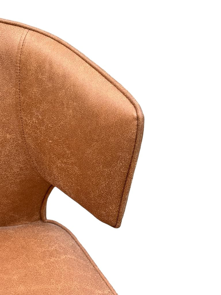 Portofino Dining Chair Tan Leather Look - Future Classics Furniture