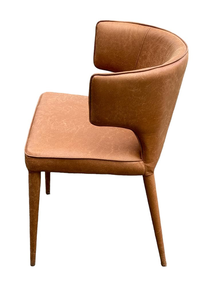 Portofino Dining Chair Tan Leather Look - Future Classics Furniture