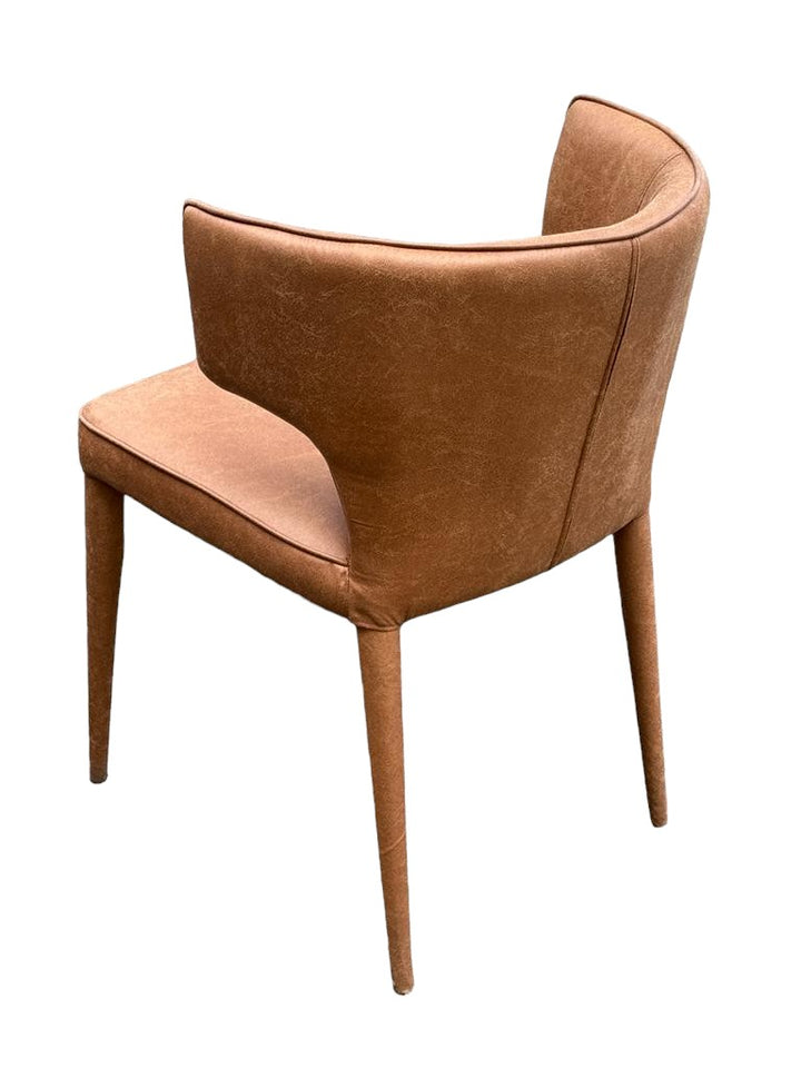 Portofino Dining Chair Tan Leather Look - Future Classics Furniture