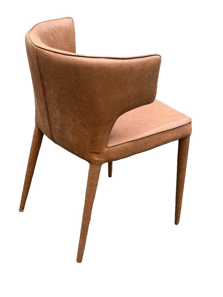 Portofino Dining Chair Tan Leather Look - Future Classics Furniture