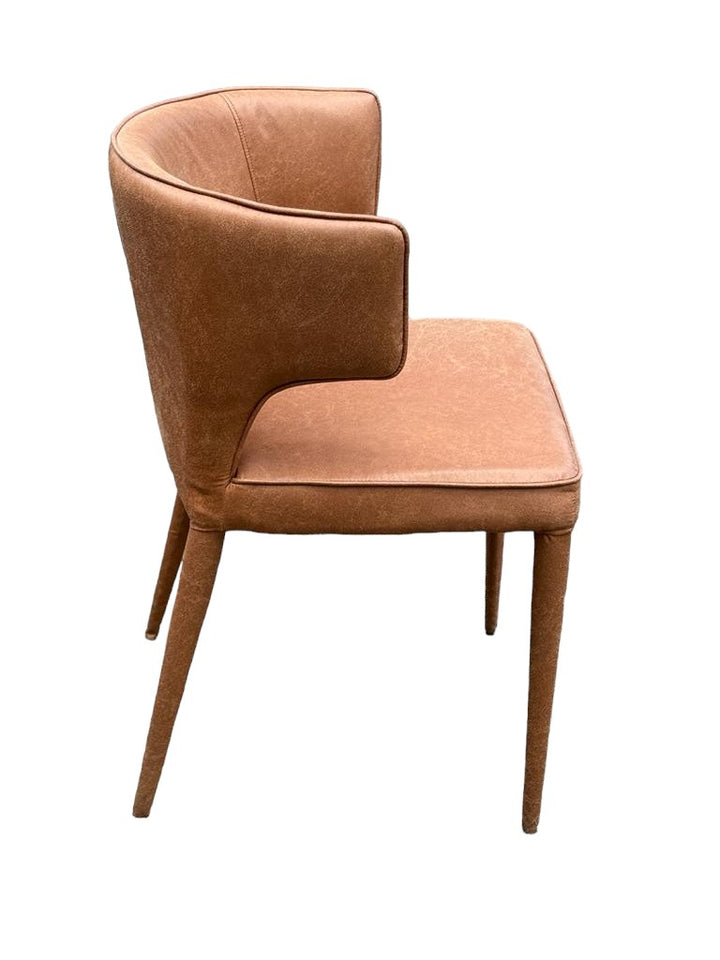 Portofino Dining Chair Tan Leather Look - Future Classics Furniture