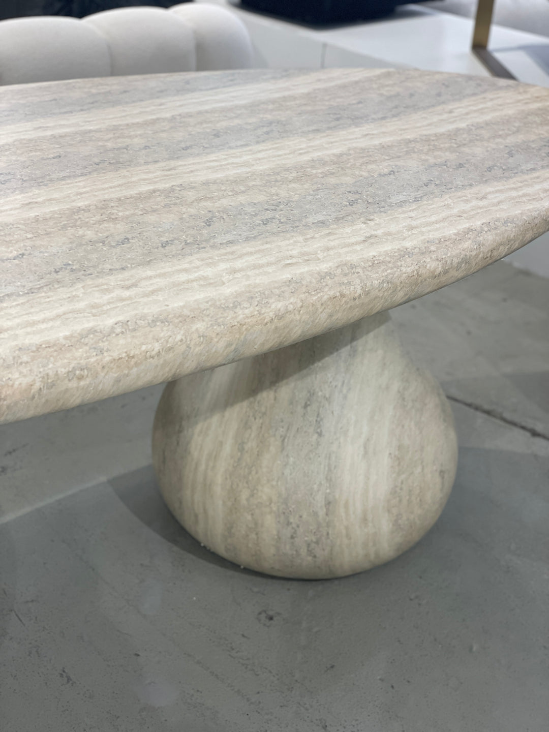 Aqua Oval Dining Table Travertine - 2.2m - Future Classics Furniture