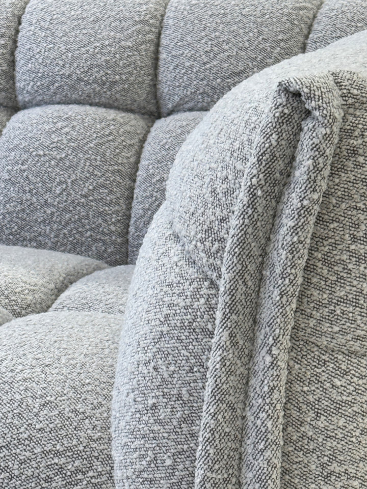 Avoca 1 Seater Light Grey Boucle