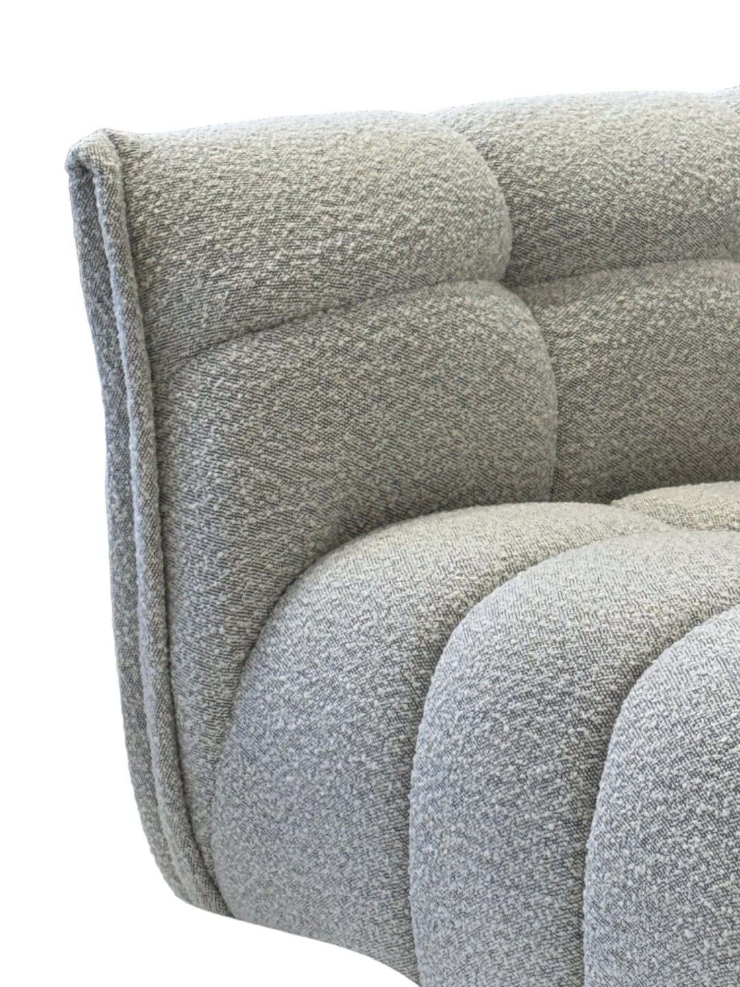 Avoca 1 Seater Light Grey Boucle