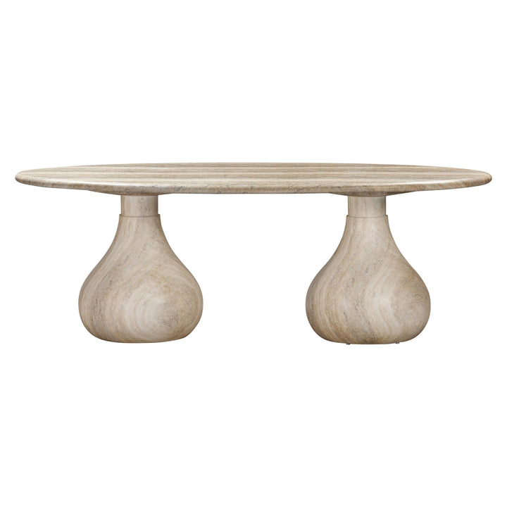 Aqua Oval Dining Table Travertine - 2.2m - Future Classics Furniture