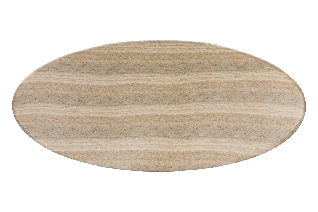 Aqua Oval Dining Table Travertine - 2.2m - Future Classics Furniture