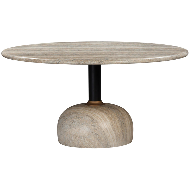 Luxxa Round Dining Table Travertine - 1.5m - Future Classics Furniture