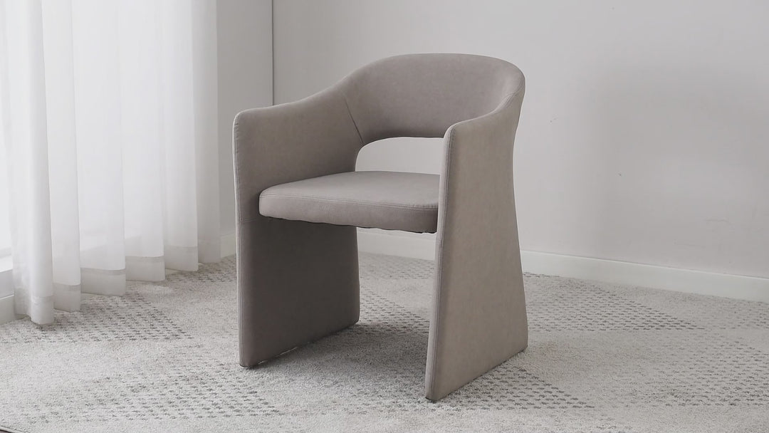 Emilia Dining Chair Mushroom Leather Look