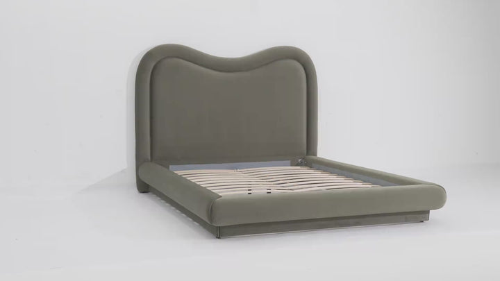 Tranquil Queen Bed Fern Green Velvet