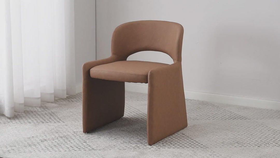 Amelia Dining Chair Tan Leather Look