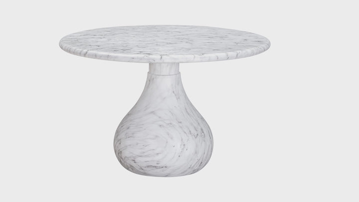 Aqua Round Dining Table Marble Finish - 1.2m