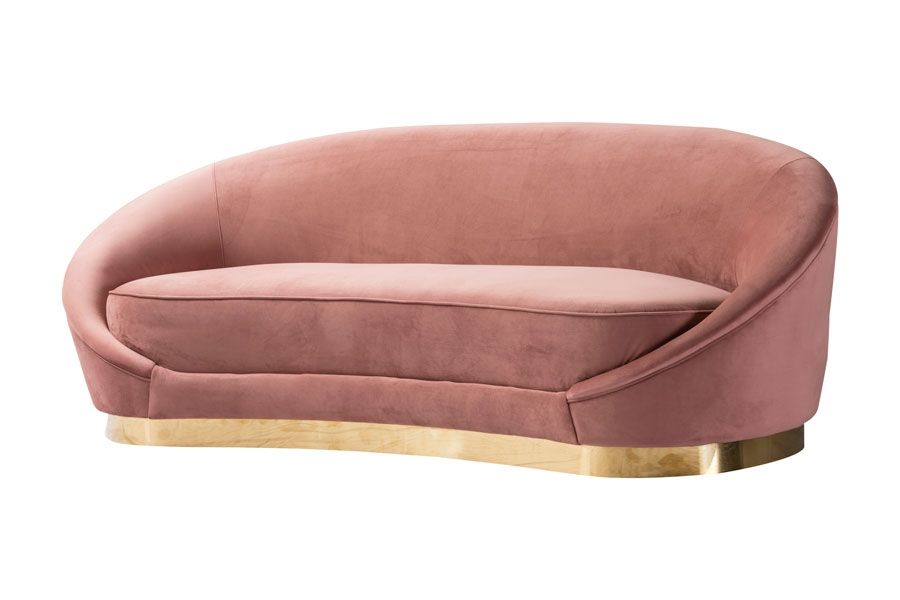 Barbie Sofa Light Pink - Gold - Future Classics Furniture