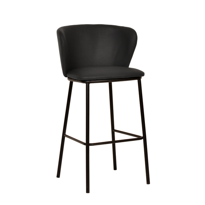 Zampatti Bar Stool Black Leather Look - Future Classics Furniture