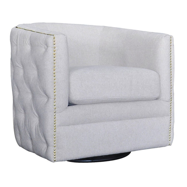 Creed Swivel Chair Creme Linen - Future Classics Furniture