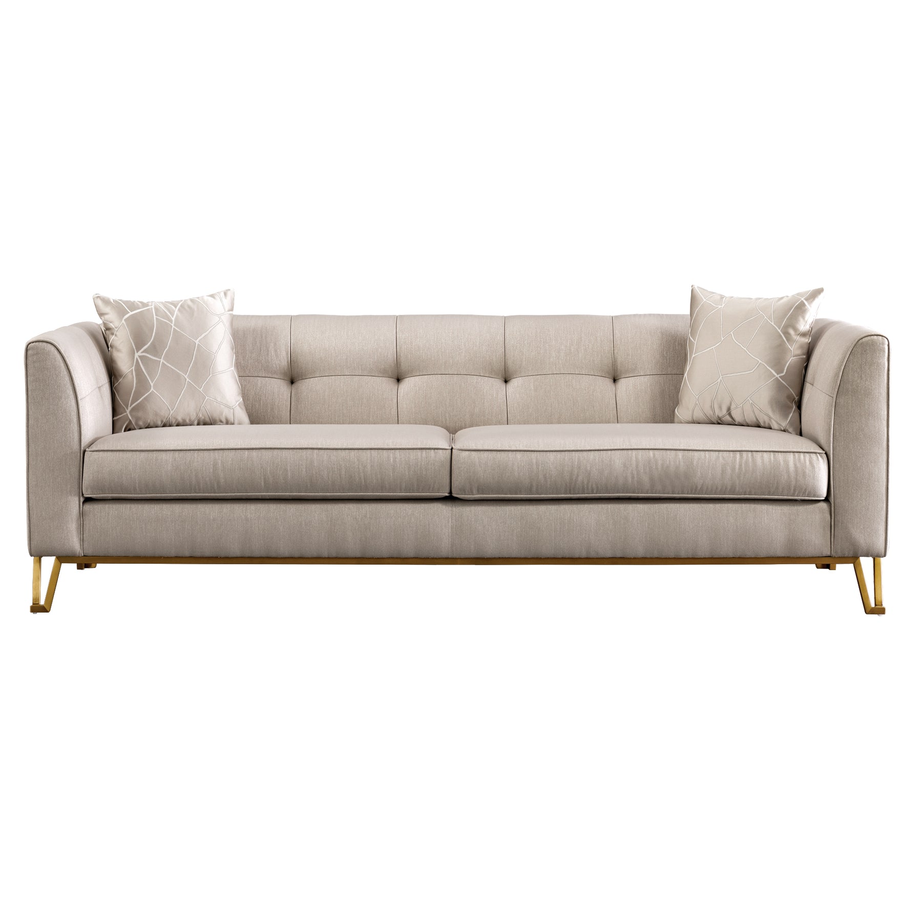 3 Seater Sofa/Lounge/Couch (Beige/Gold Fabric) - Diamanti – Future ...