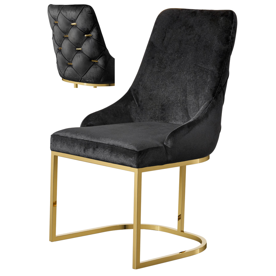 Fontaine Dining Chair Black Velvet - Future Classics Furniture