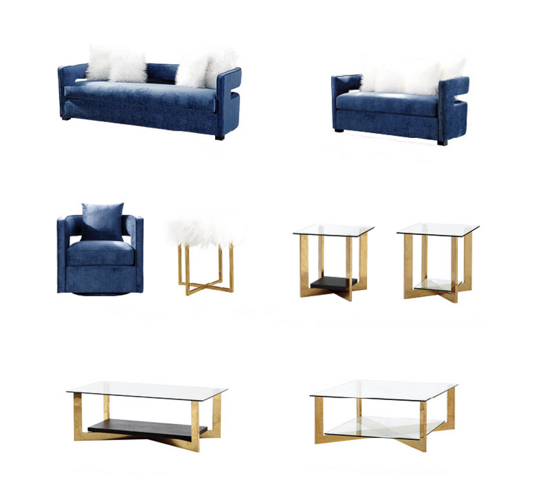 Rhonda Swivel Chair Crushed Blue - Future Classics Furniture