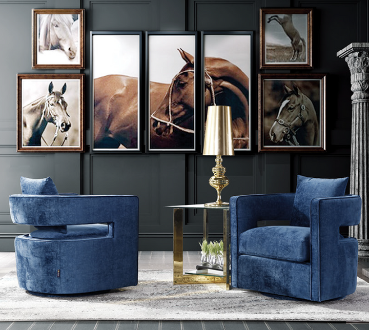 Rhonda Swivel Chair Crushed Blue - Future Classics Furniture