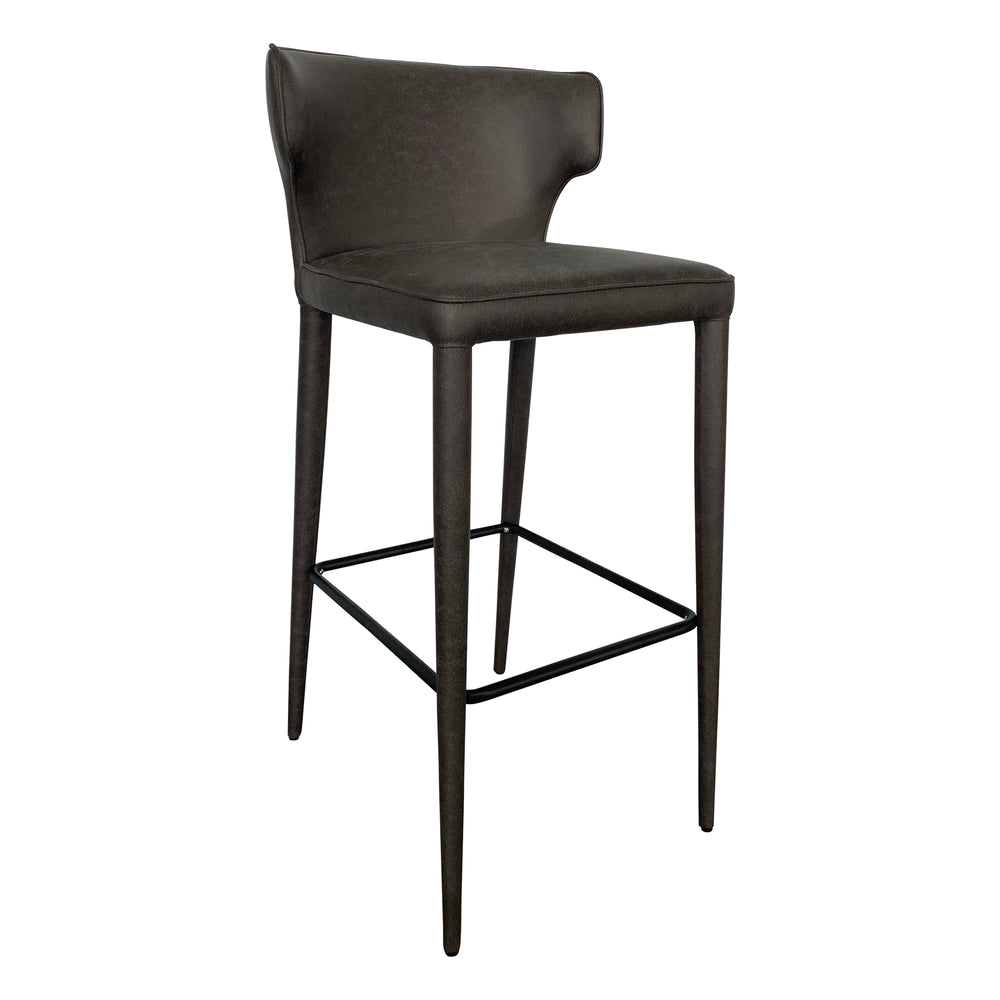 Portofino Bar Stool Mottled Grey Leather Look - Future Classics Furniture