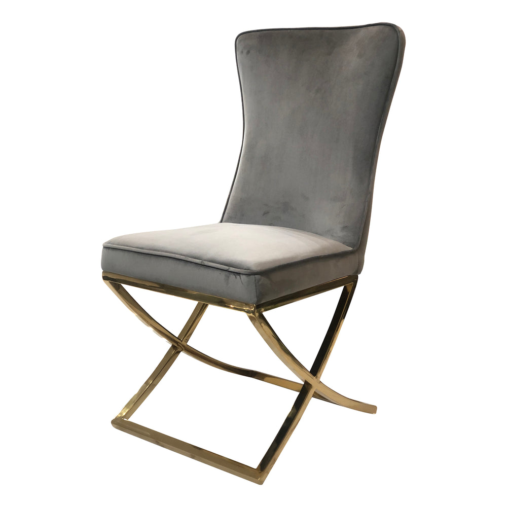 Versailles Chair Grey Gold Legs - Future Classics Furniture